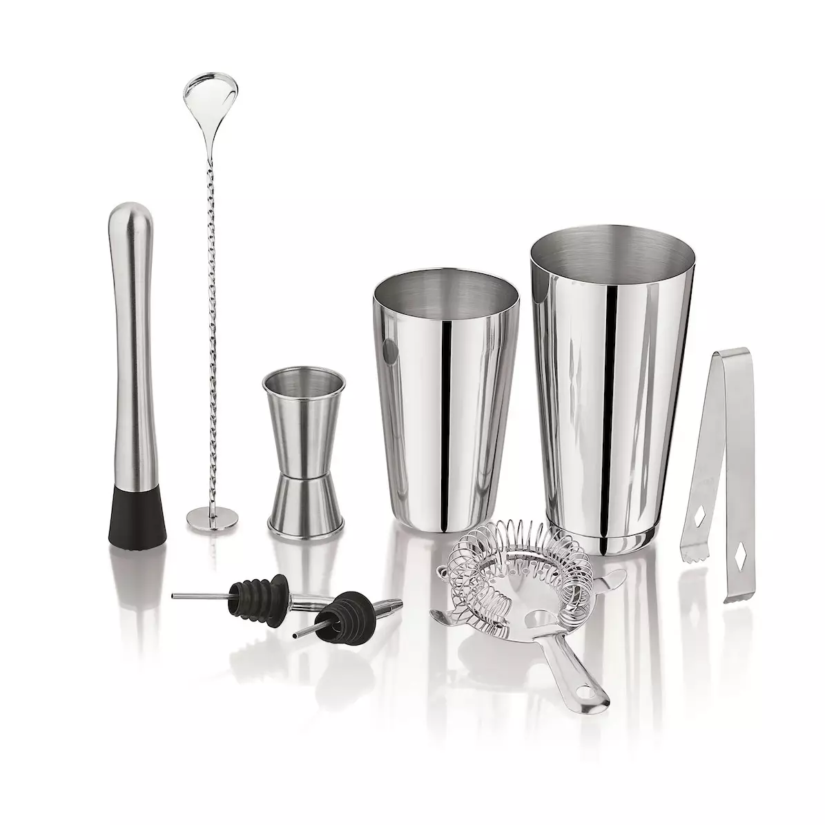 Accesorii servire - Set  bartending barman 9 piese din otel inoxidabil  (KH-1708)