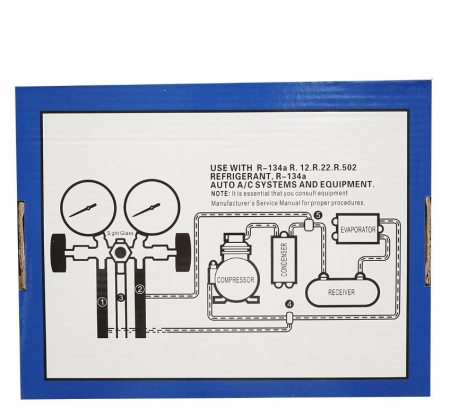 Set baterie manometru cu 2 cai pentru agent frigorific cu furtune incluse AC R22 DISEU22 (BK77540) [4]