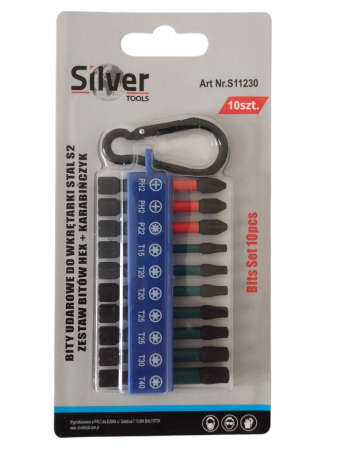 Set biti 1/4" HEX 10 piese PH PZ Torx, otel S2, pentru impact si surubelnita (S11230) [1]
