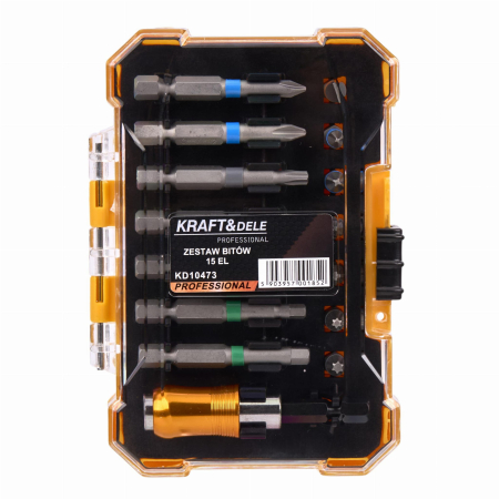 Set biti cu adaptor 15piese surubelnita filetanta (KD10473) [1]