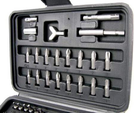 Set biti profesional 100 piese TORX PH PZ HEX SL cu adaptor si suport magnetic in valiza (KD10264) [2]