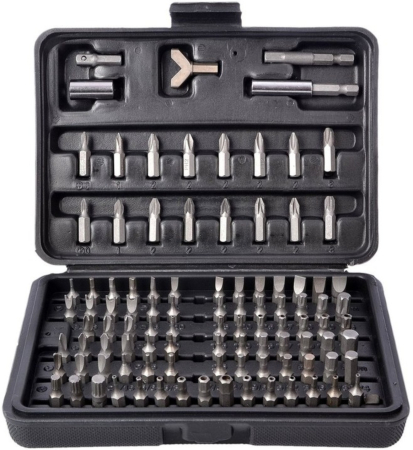 Chei - Set biti profesional 100 piese TORX PH PZ HEX SL cu adaptor si suport magnetic in valiza (KD10264)