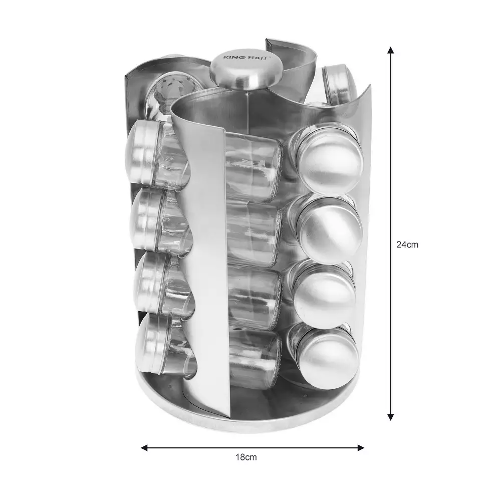 Set borcane pentru condimente din otel si sticla, 17 piese (KH-4006) [1]