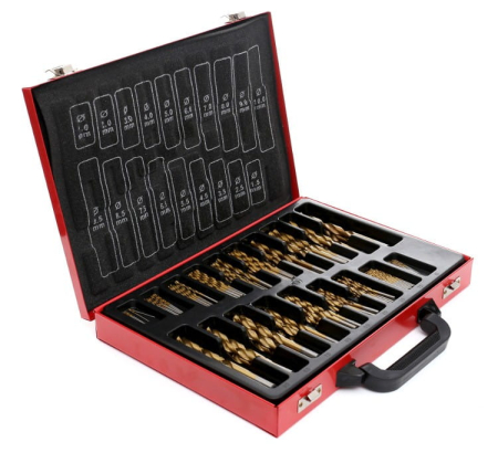 Burghie/freze/carote/dalti/dornuri/cutite strung/punctatoare - Set burghie din titan HSS pentru metal 170 buc (KD991)