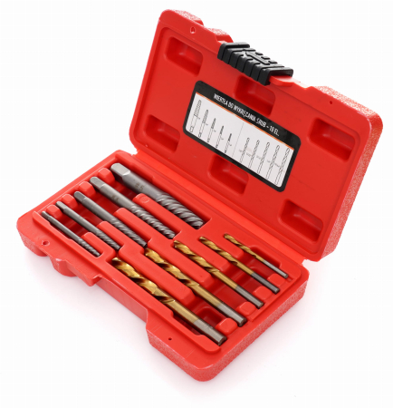 Burghie/freze/carote/dalti/dornuri/cutite strung/punctatoare - Set burghie extractoare pentru slabirea suruburilor deteriorate (KD11790)