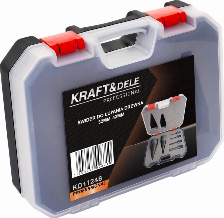 Set 2 burghie con despicator 32mm 42mm lemn pentru bormasina cu impact percutie + 3 adaptoare (KD11248) [5]