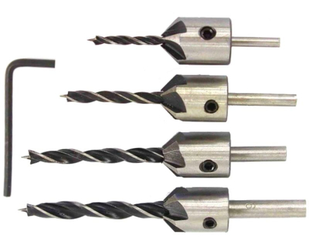 Burghie/freze/carote/dalti/dornuri/cutite strung/punctatoare - Set burghie pentru lemn cu adaptor (KD10559)