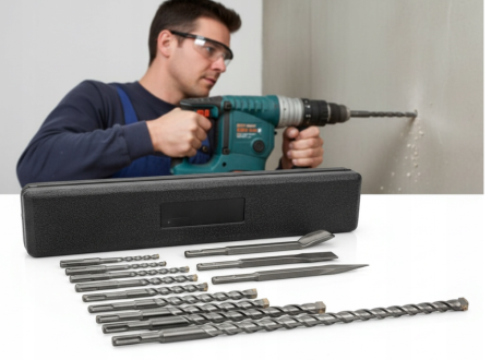 Set burghie si dalti SDS+ pentru beton, 12 piese, cu cutie (V05048) [11]