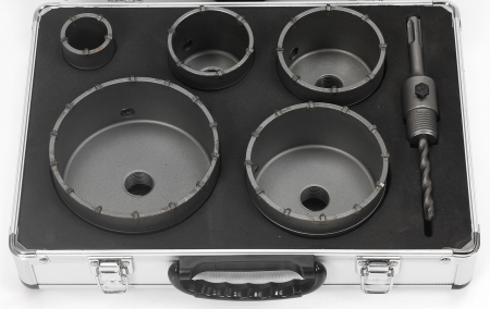 Set carote 6 piese cu vidie pentru beton 40-120mm cu adaptor SDS+ (M22582) [1]