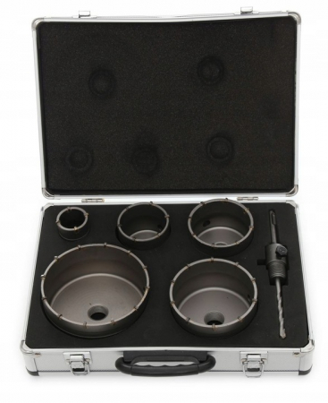Set carote 7 piese cu vidie pentru beton 40-125mm cu adaptor SDS+ (TA1510) [3]