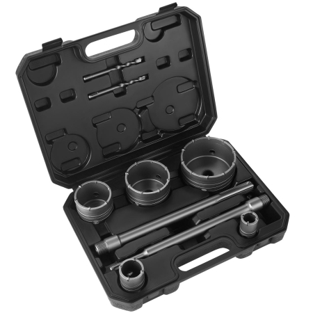 Set carote 9 piese cu vidie vidia pentru beton 30-100mm cu adaptor SDS+ SDS Max (KD12640) [1]