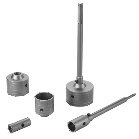 Set carote 9 piese cu vidie vidia pentru beton 30-100mm cu adaptor SDS+ SDS Max (KD12640) [8]