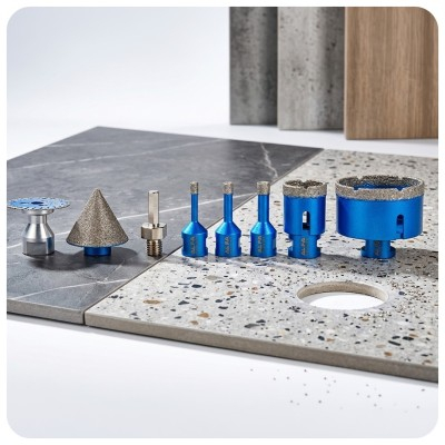 Set carote diamantate conice 6-68mm pentru gresie si portelan, cu adaptor si cutie (3337) [13]