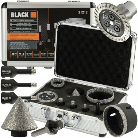 Altele - Set carote diamantate M14, 8 piese, pentru gresie si faianta (21212)