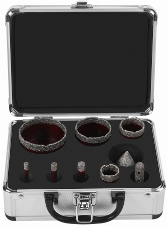 Set carote diamantate piatra gresie faianta beton 6-65mm M14 10piese (KD12642) [2]