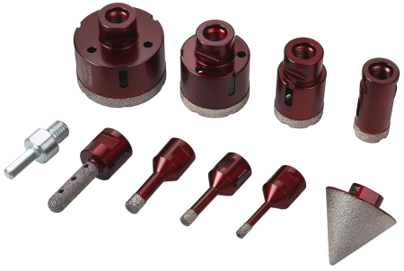 Set carote diamantate piatra gresie faianta beton 6-65mm M14 10piese (KD12642) [4]