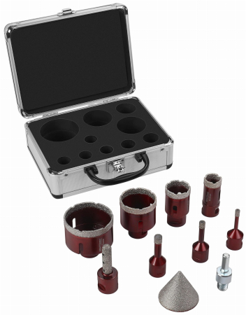 Produse noi (necategorizate) - Set carote diamantate piatra gresie faianta beton 6-65mm M14 10piese (KD12642)