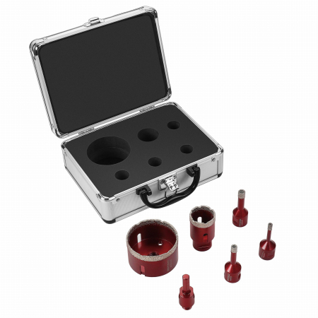 Scule de mana - Set carote diamantate piatra gresie faianta beton 6-68mm 6piese (KD5953)