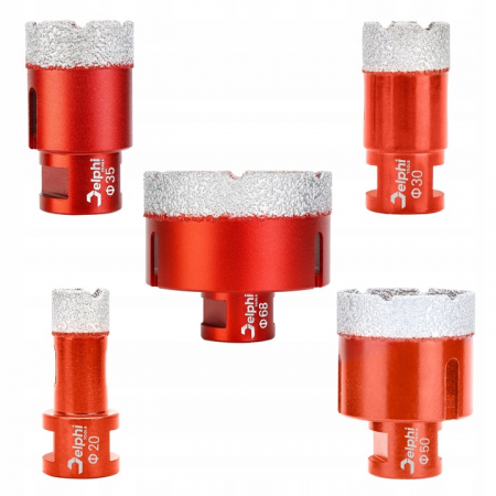 Set carote diamantate piatra gresie faianta beton 6-68mm HEX M14 10piese (CAR668M14-6) [2]