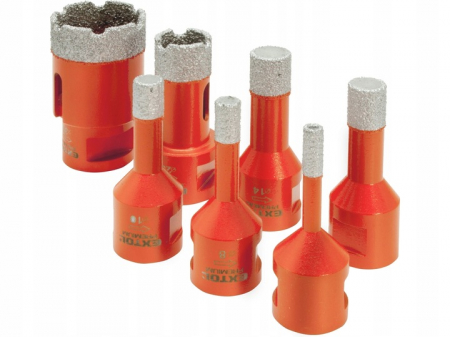 Scule de mana - Set carote diamantate piatra gresie faianta beton 6-68mm HEX M14 6piese (8802991)