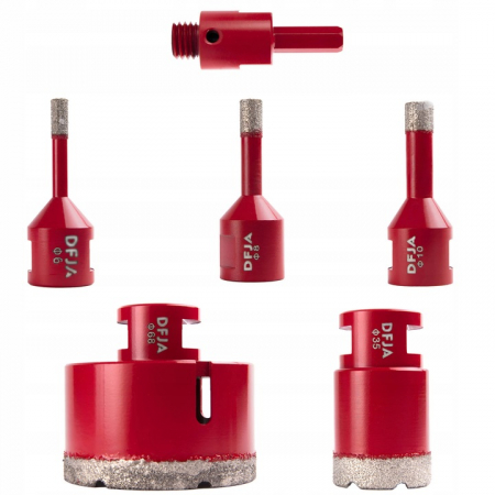 Set carote diamantate piatra gresie faianta beton 6-68mm HEX M14 6piese (CAR668M14-18) [9]