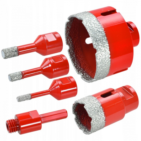 Scule de mana - Set carote diamantate piatra gresie faianta beton 6-68mm HEX M14 6piese (CAR668M14-8)