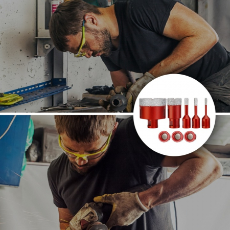 Set carote diamantate piatra gresie faianta beton 6-68mm HEX M14 6piese (CAR668M14-9) [10]