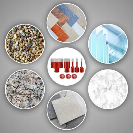 Set carote diamantate piatra gresie faianta beton 6-68mm HEX M14 6piese (CAR668M14-9) [4]