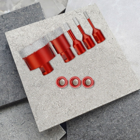 Set carote diamantate piatra gresie faianta beton 6-68mm HEX M14 6piese (CAR668M14-9) [2]