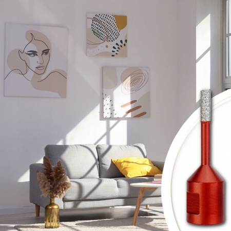 Set carote diamantate piatra gresie faianta beton 6-68mm HEX M14 6piese (CAR668M14-9) [8]