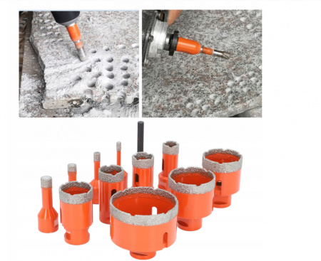 Set carote diamantate piatra gresie faianta beton 6-68mm M14 12piese (CAR668M14-1) [10]