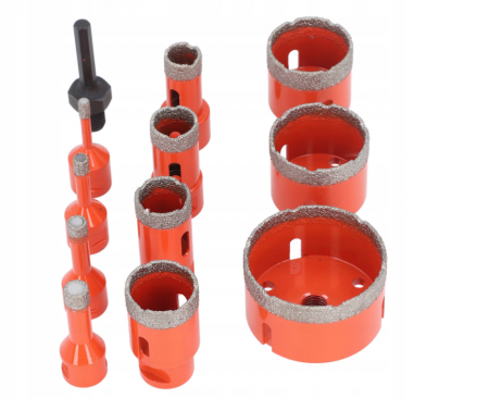 Set carote diamantate piatra gresie faianta beton 6-68mm M14 12piese (CAR668M14-1) [9]