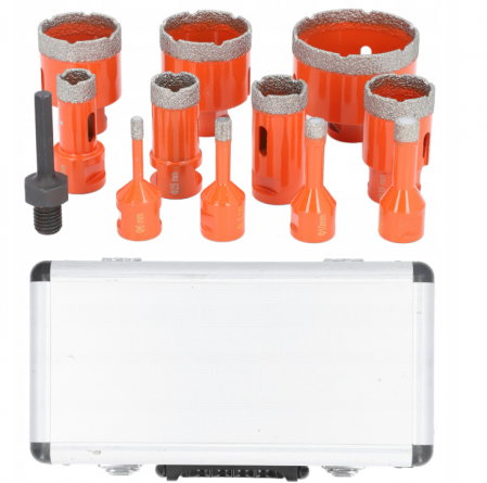 Set carote diamantate piatra gresie faianta beton 6-68mm M14 12piese (CAR668M14-1) [1]