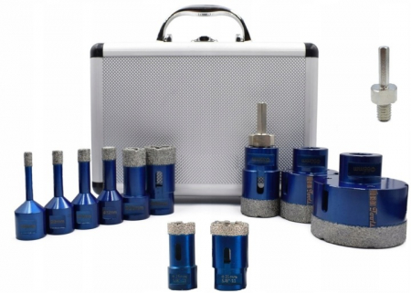Scule de mana - Set carote diamantate piatra gresie faianta beton 6-68mm M14 12piese (CAR668M14-3)