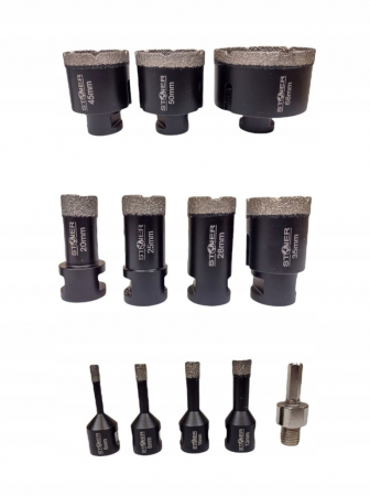 Set carote diamantate piatra gresie faianta beton 6-68mm M14 12piese (FT11DH) [4]