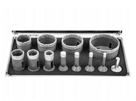 Set carote diamantate piatra gresie faianta beton 6-68mm M14 12piese (KD11227) [10]
