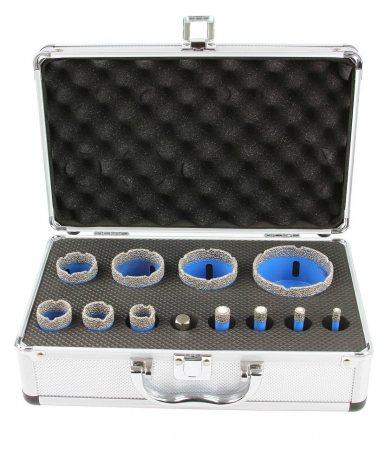 Set carote diamantate piatra gresie faianta beton 6-68mm M14 12piese (M22598 OW584) [2]