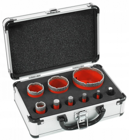 Set carote diamantate piatra gresie faianta beton 6-68mm M14 9 piese (V05504) [7]