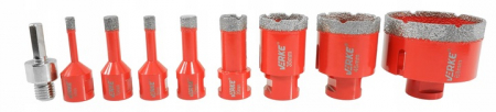 Set carote diamantate piatra gresie faianta beton 6-68mm M14 9 piese (V05504) [1]
