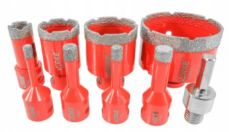 Set carote diamantate piatra gresie faianta beton 6-68mm M14 9 piese (V05504) [8]