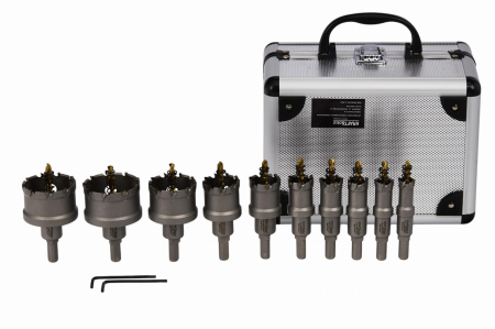 Burghie/freze/carote/dalti/dornuri/cutite strung/punctatoare - Set carote vidia metal 16-53mm M14 10piese (KD10061)