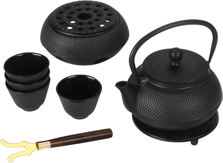 Set ceainic fonta cu cesti infuzor si incalzitor pentru preparare si servire ceai (KD4271) [2]