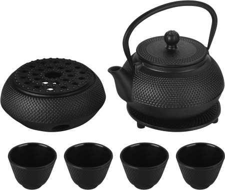 Set ceainic fonta cu cesti infuzor si incalzitor pentru preparare si servire ceai (KD4271) [5]