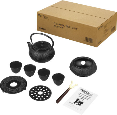 Set ceainic fonta cu cesti infuzor si incalzitor pentru preparare si servire ceai (KD4271) [1]