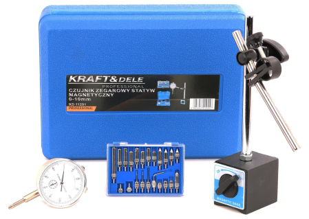 Produse noi (necategorizate) - Set ceas comparator cu suport talpa magnetic magnetica 0-10mm + 22 varfuri (KD11291)