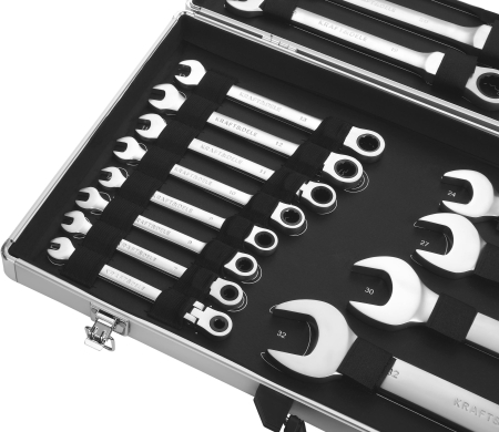 Set chei combinate cu clichet 6-32 mm, 22 piese, geanta transport (KD11053) [4]