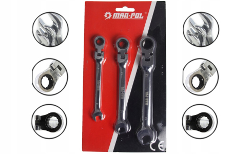 Set chei combinate cu clichet scurte CrV 8 10 13 mm (M58590) [3]