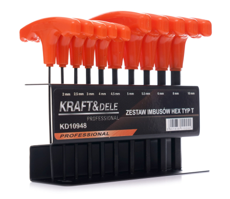 Set chei hexagonale imbus cu maner 10 piese, cu suport (KD10948) [7]