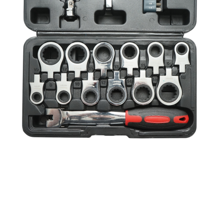 Set chei inelare cu clichet 8-19mm cap detasabil interschimbabil cheie reglabila biti 26 piese (DISTN63) [2]