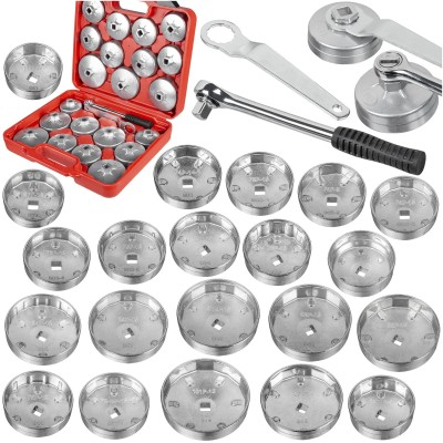 Filtre ulei - Set chei pentru filtre de ulei cu clichet, 65-101 mm, 23 piese, cu valiza (LEX23)